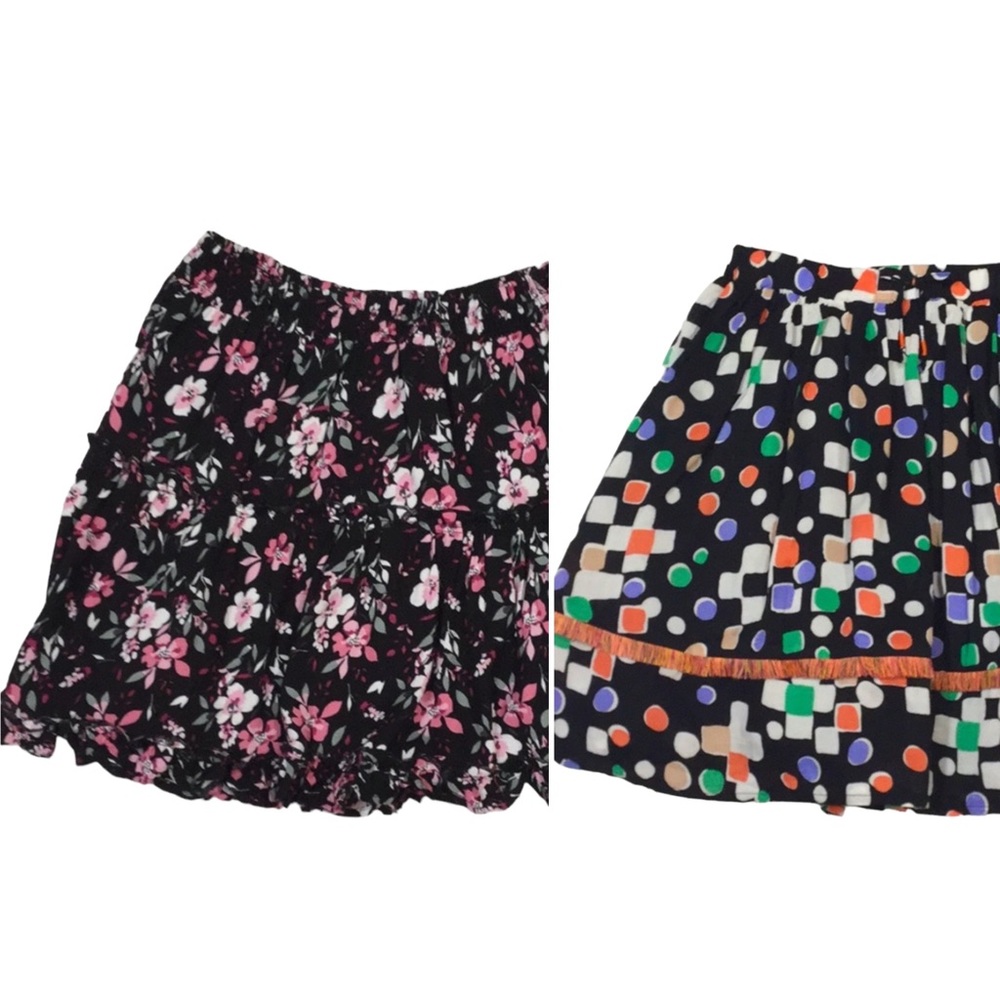 KIDPIK sz 14 (X Large) Skirts Bundle (2) Lined Prints Black Multi NWT